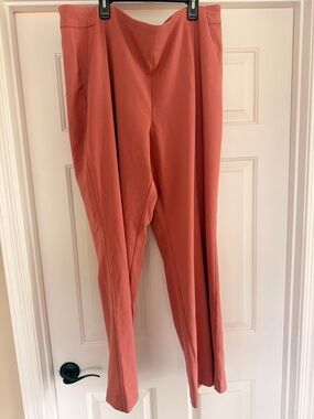 Roz & Ali Women's Salmon Colored Straight-Leg Pants Sz 16